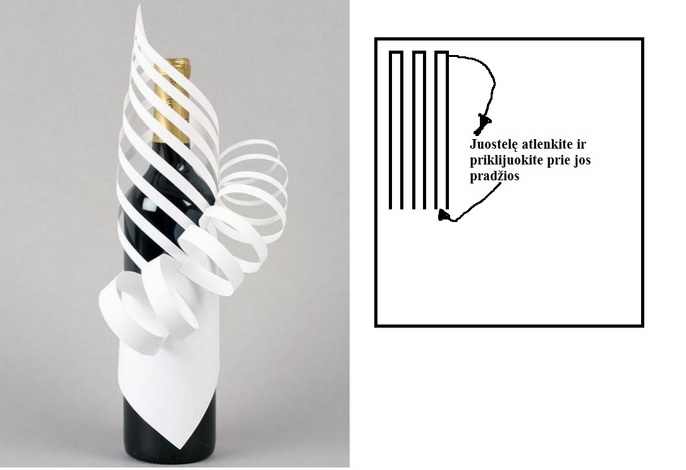 Butelio dekoravimas A4 formato lapu