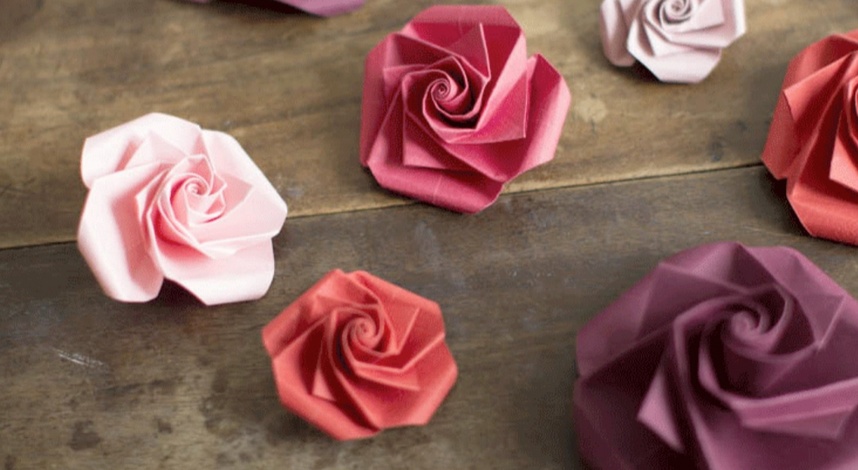  Origami rožės