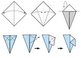 Origami paukštelis vardo kortelei pav.#5406