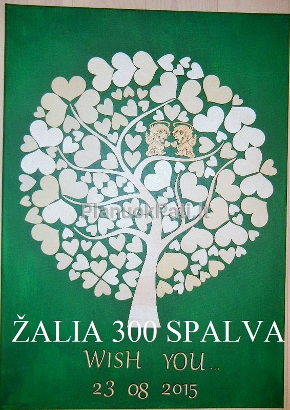 Paveikslas širdučių medis svečių palinkėjimams rašyti (50x70cm)-3