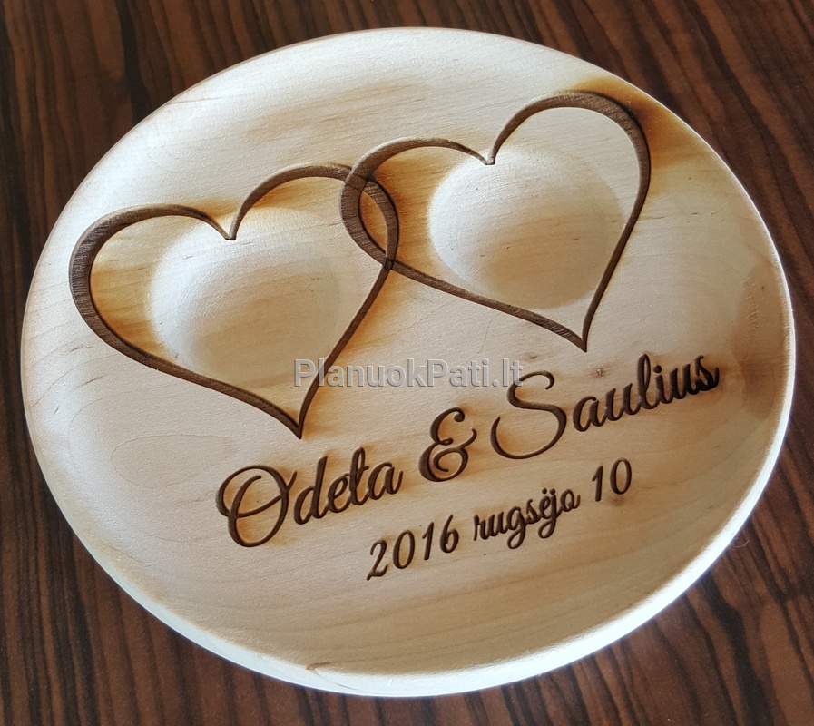 Lėkštutė vestuviniams žiedams (medinė)-4