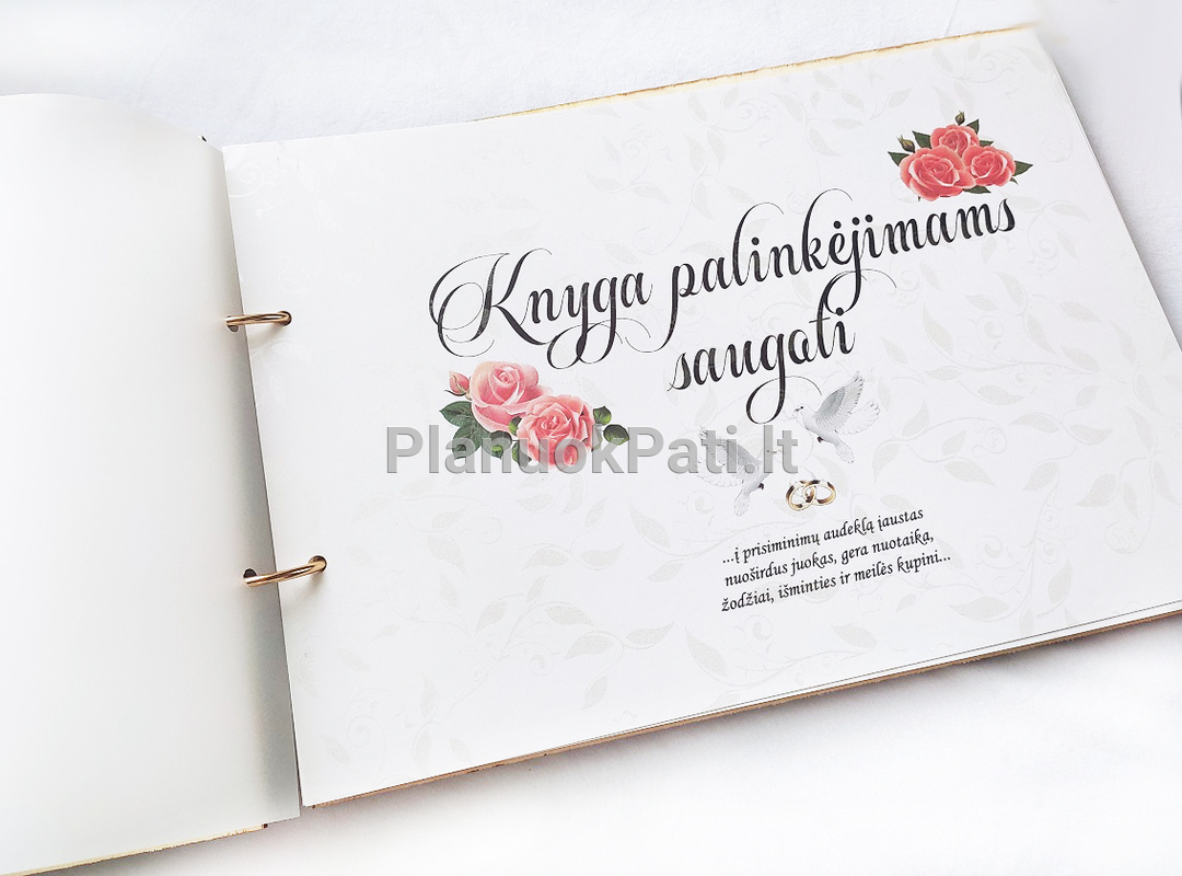 Vestuvių palinkėjimų knyga (medis ir aksomas)-1