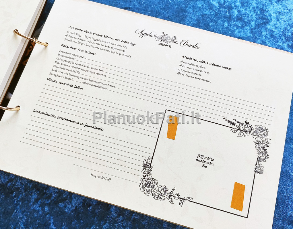 Vestuvių palinkėjimų knyga (medis ir aksomas)-16