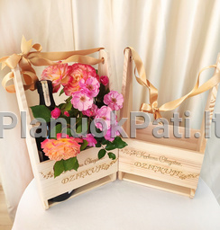 Krepšelis gėrimui ir gėlės vazonėliui nuotrauka