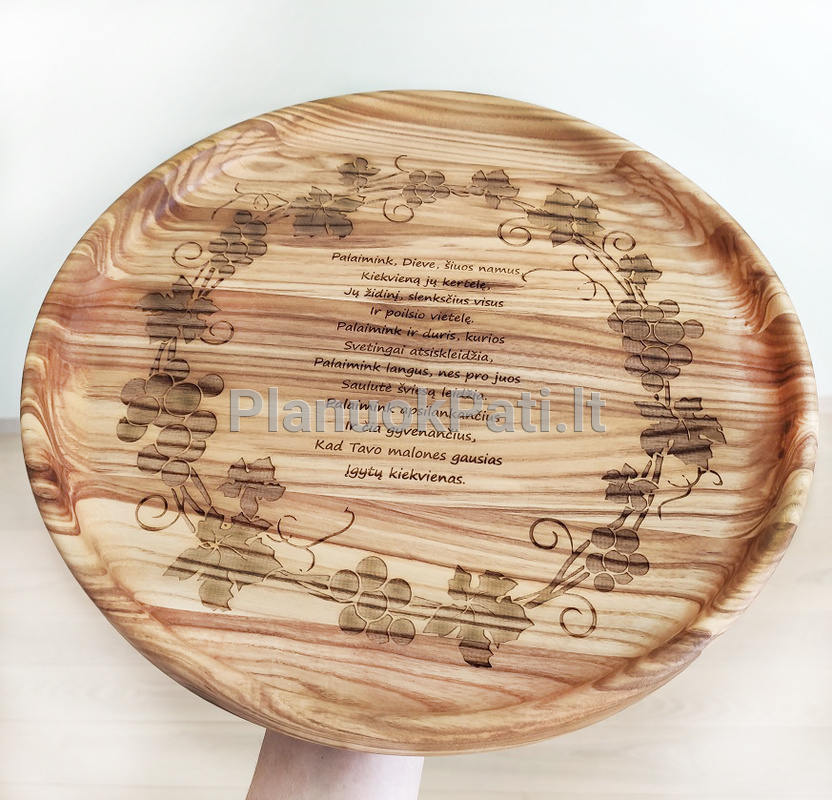 Medinis padėklas su krašteliu 30cm-3