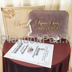 Vestuvių palinkėjimų knyga su personalizuotu užrašu nuotrauka