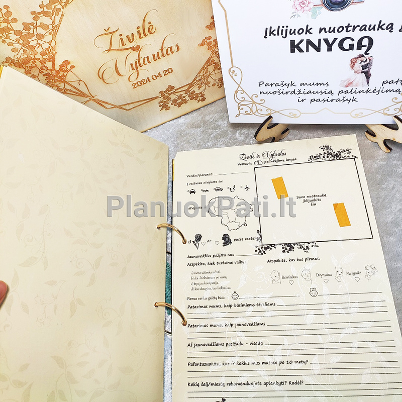 Vestuvių palinkėjimų knyga Mylimųjų siluetai-7