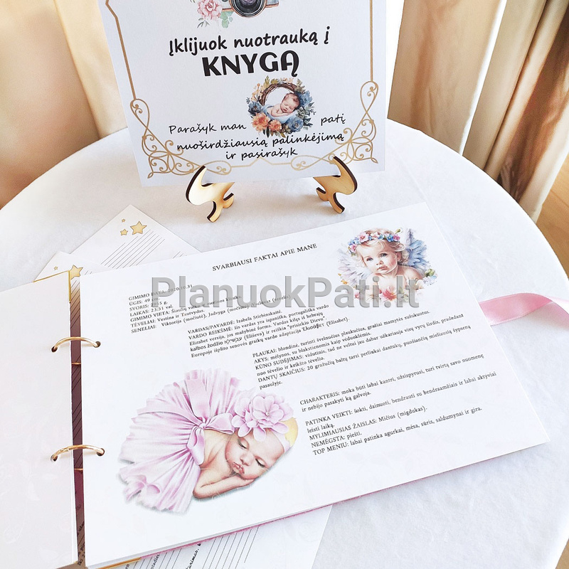 Krikštynų palinkėjimų albumas Mergaitė angelas-4