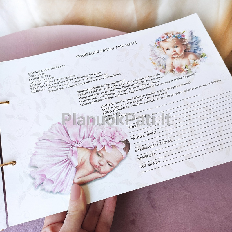 Krikštynų palinkėjimų albumas Mergaitė angelas-14