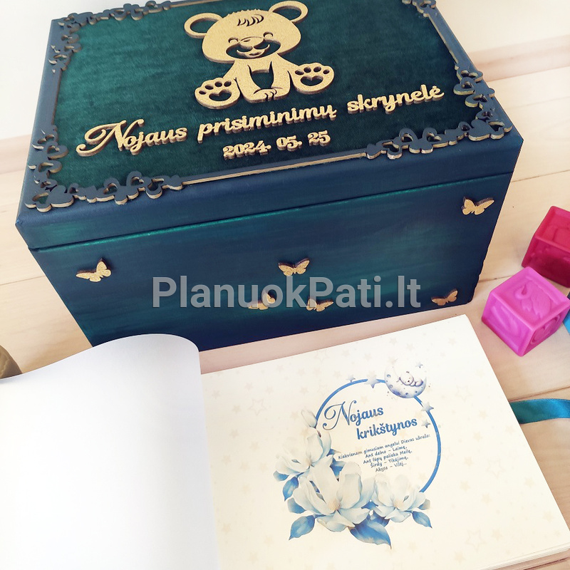 Krikštynų komplektas Meškutis (įvairios spalvos)-2