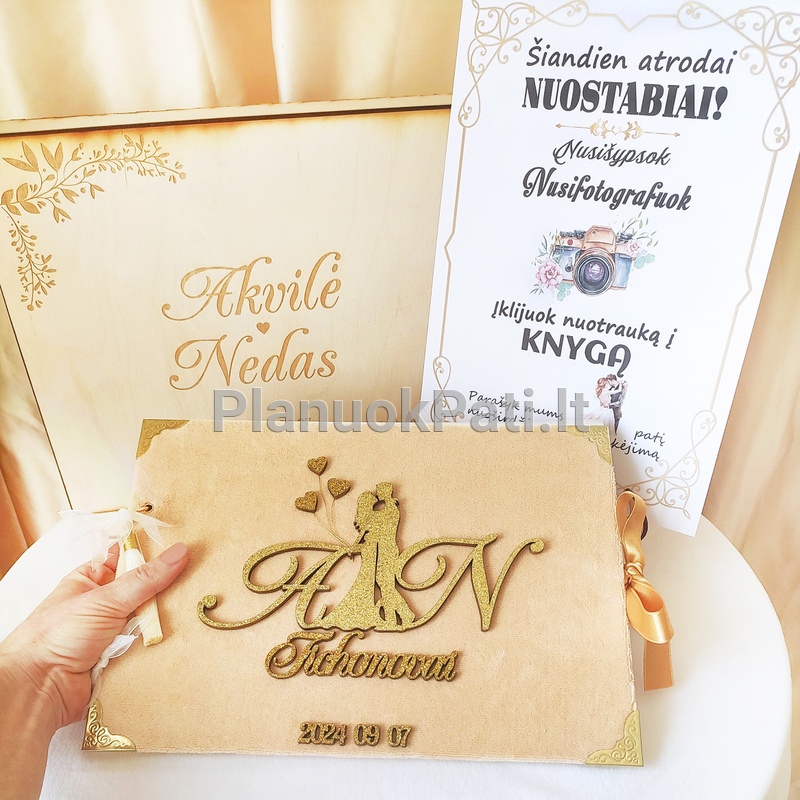 Vestuvių palinkėjimų knyga Mylimųjų siluetai-18