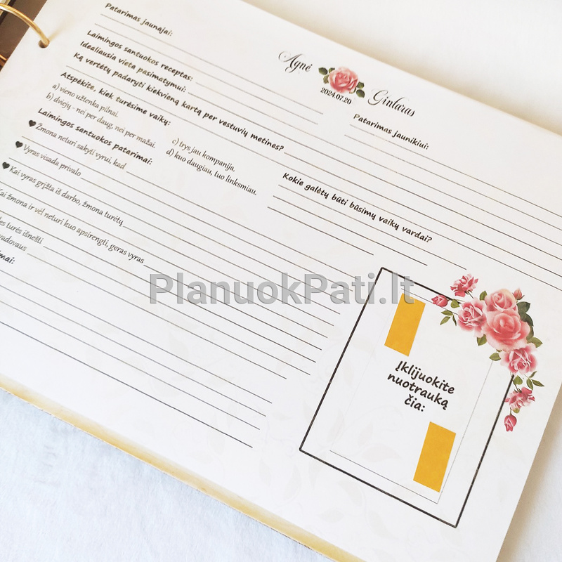 Vestuvių palinkėjimų knyga (medis ir aksomas)-9