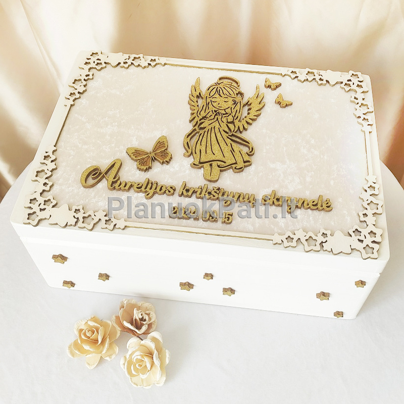 Krikštadėžė Mergaitė angelas (įvairios spalvos)-1