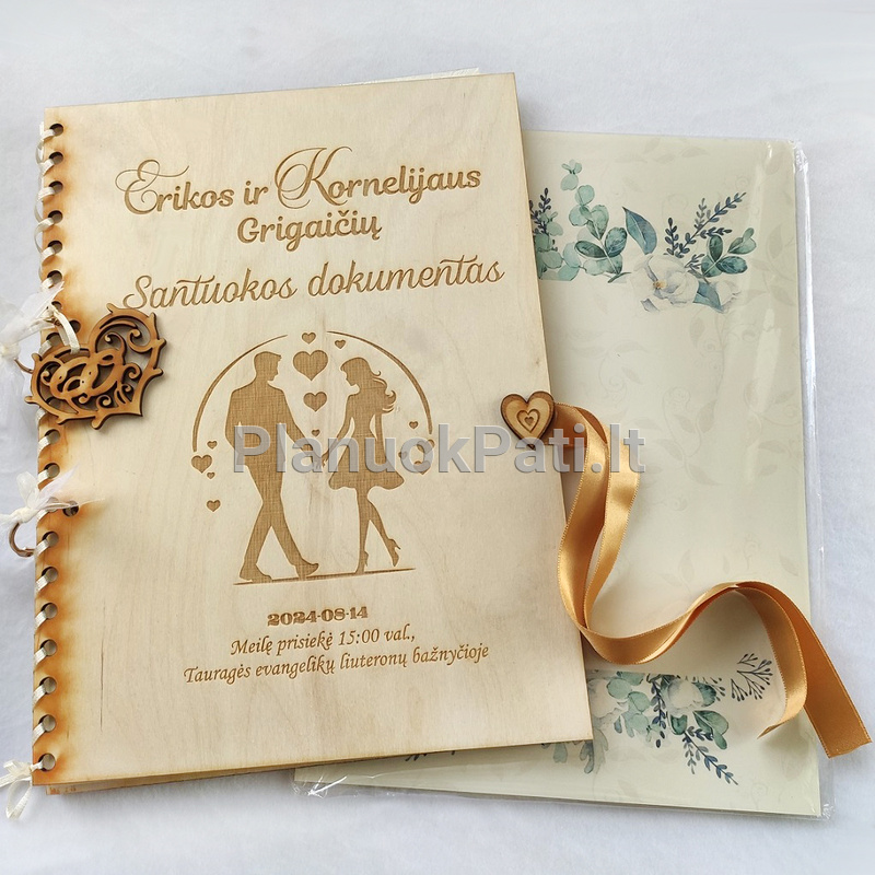 Segtuvas su sveikinimu santuokos liudijimui saugoti-1