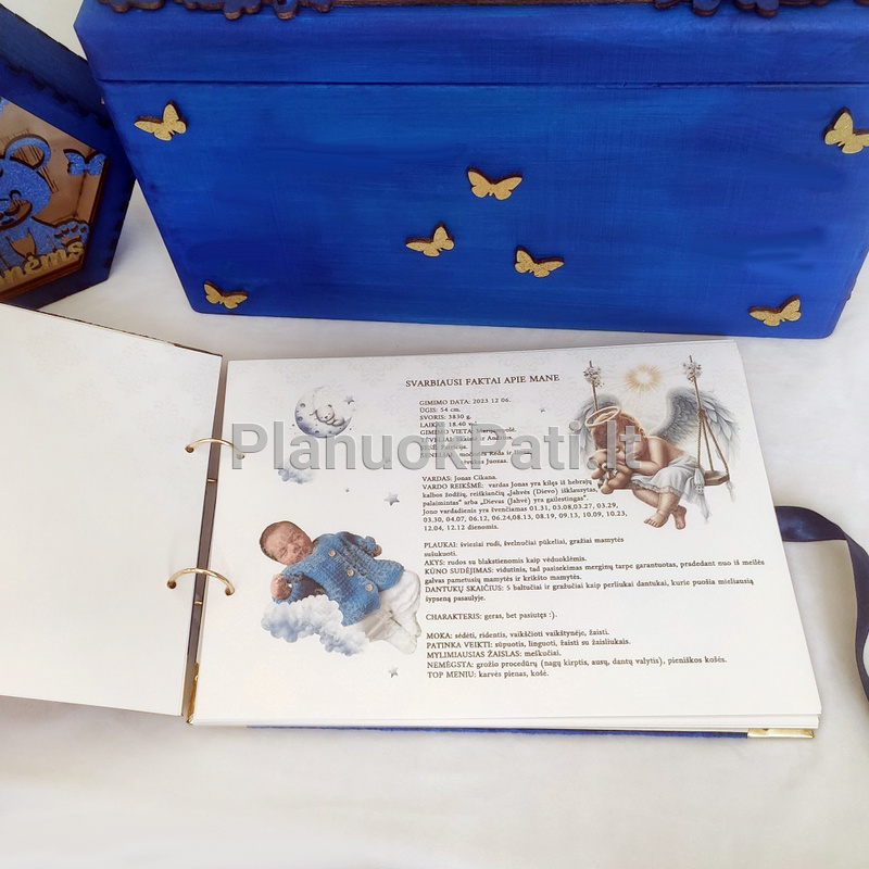 Krikštynų komplektas - krikštadėžė, knyga ir taupyklė-7