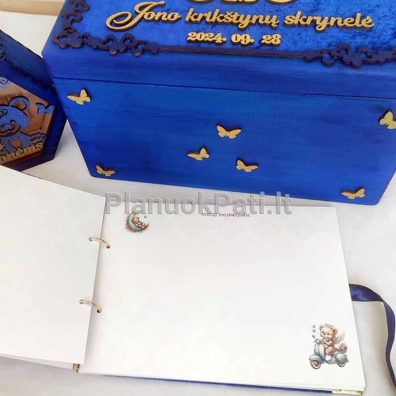 Krikštynų komplektas - krikštadėžė, knyga ir taupyklė-8