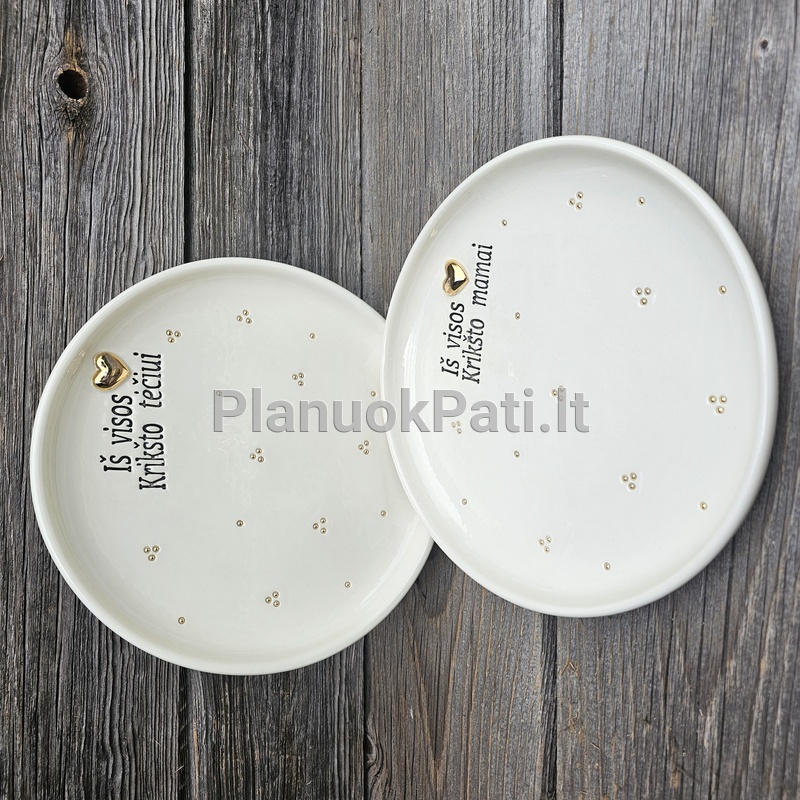 Lėkštė - Auksiniai Linkėjimai (su dovaniniu įpakavimu)-1